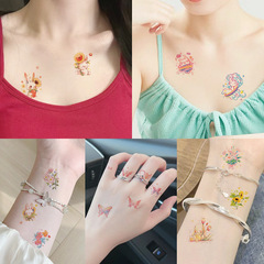 Colorful Summer Butterfly Tattoo Sticker Waterproof Women Lasting Beautiful Finger Clavicle High-end Cute Sticker Small Pattern