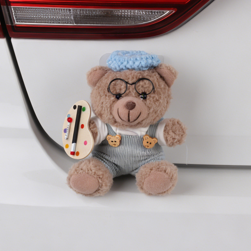Colgante de coche Colgante trasero Dibujos animados lindo oso trasero trasero muñeca adorno pegatina baúl fuera del coche muñeca