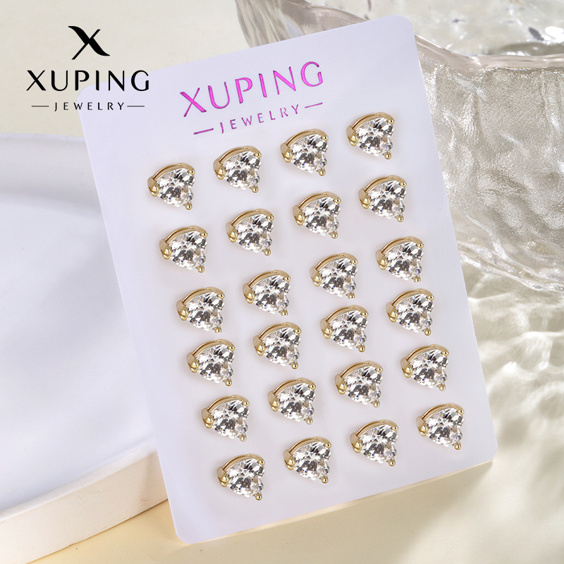 Xuping joyería temperamento simple pequeños pendientes de moda para estudiantes viajeros bolsas de pentacos pendientes de amor para mujeres