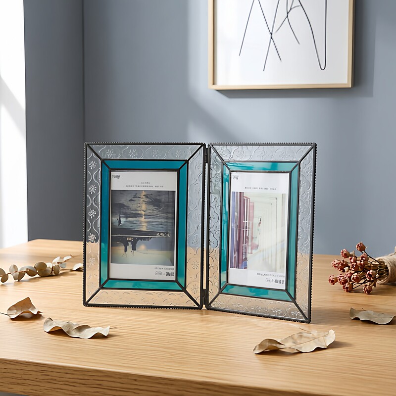 Cross-Border Wholesale Glass Photo Frames European and American Retro Stained Glass Tabletop Photo Frames Picture Frames Mixed Batch Cross-Border Wholesale Glass Photo Frames European and American Retro Stained Glass Tabletop Photo Frames Picture Frames Mixed Batch