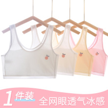 发育期内衣少女薄款透气初中学生7-14岁网眼运动背心式文胸儿童