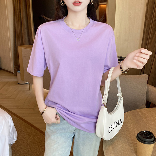 Women's Short Sleeve T-Shirt 2025 Summer Wear Loose High-Quality Texture Top