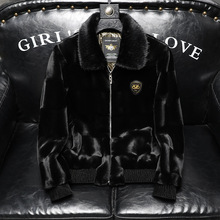 金貂绒大衣男士夹克水貂皮男外套真貂整貂海宁皮草秋冬季2024新款