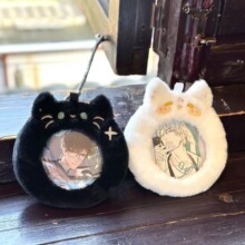 喵狐狐毛绒吧唧钱包可爱收纳袋小痛包透明展示学生谷子保护