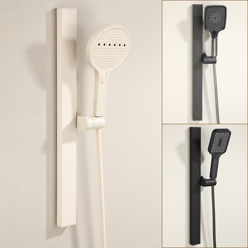 No-Drill Space Aluminum Shower Rod with Adjustable Wall Mount Base, Shower Holder, Bathing Essential No-Drill Space Aluminum Shower Rod with Adjustable Wall Mount Base, Shower Holder, Bathing Essential