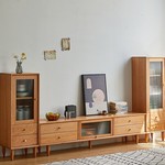 北欧云端实木电视柜现代简约客厅小户型原木樱桃木晴天款地柜抽屉