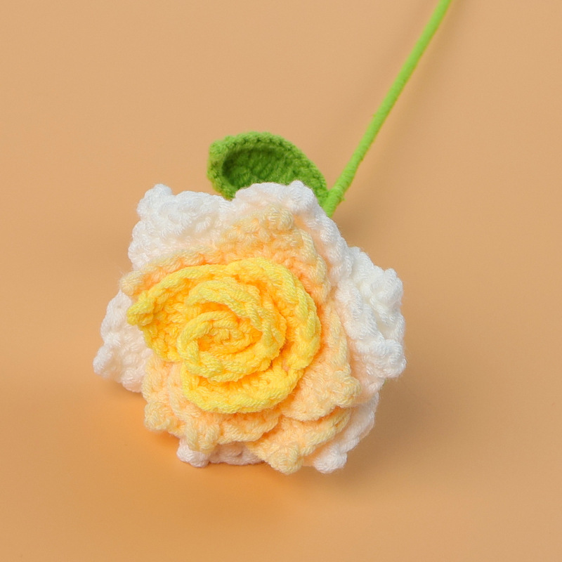 完成品クロスボーダー手作り花糸かぎ針編みバラ中国のバレンタインデーギフトニット造花卸売|undefined