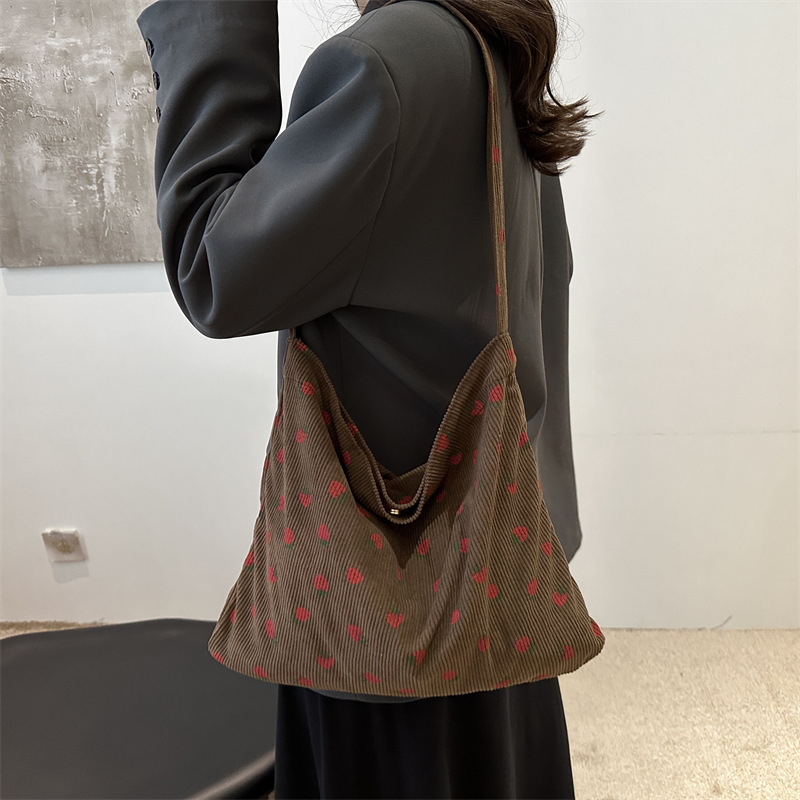 Mochila de moda impresión de fresa de velcro de gran capacidad de transporte de viaje de viaje de errores lindos mochila