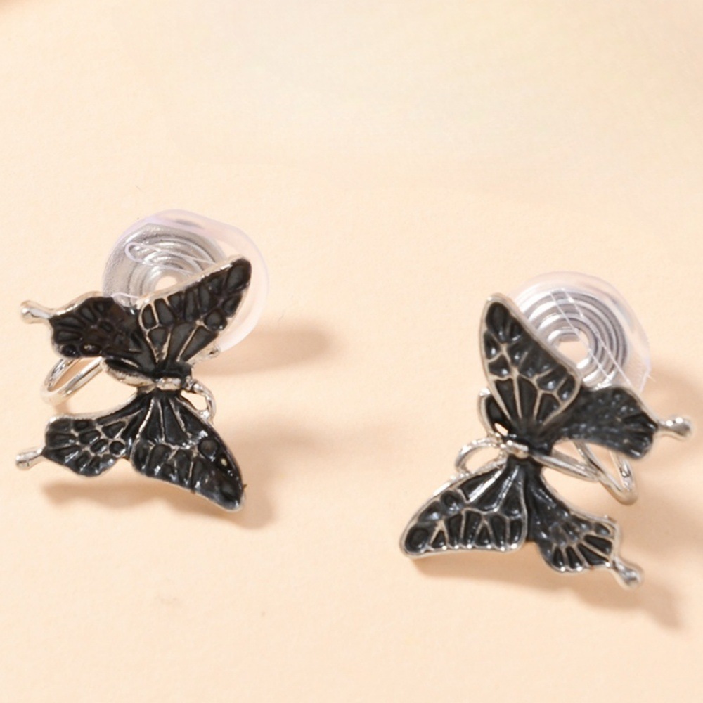 Nuevo conjunto de pendientes de collar de mariposa coloridos transfronterizos europeos y americanos, pendientes pequeños frescos y dulces de moda para mujer, pendientes personalizados