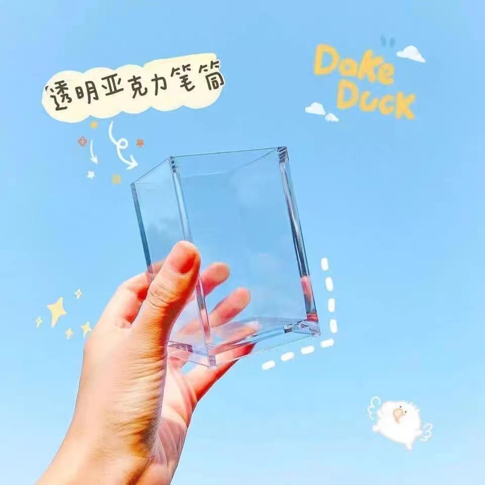 Titular de la pluma ins simple acrílico transparente de alto aspecto femenino estudiante Oficina dormitorio escritorio misceláneas organización estudio