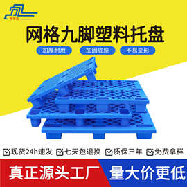 塑料托盘工厂网格九脚仓库周转防潮垫板物流叉车垫仓板地台板