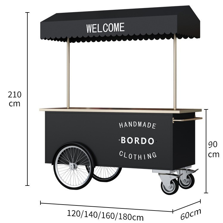 Carritos móviles, carritos de flores, carritos de comida móviles con empuje manual, stands promocionales para centros comerciales, puestos de mercado nocturno, carritos de snacks al por mayor