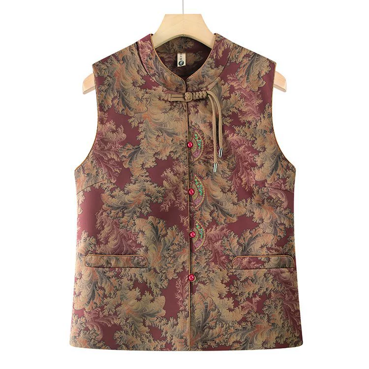Autumn vest for mother, for middle age, loose fit