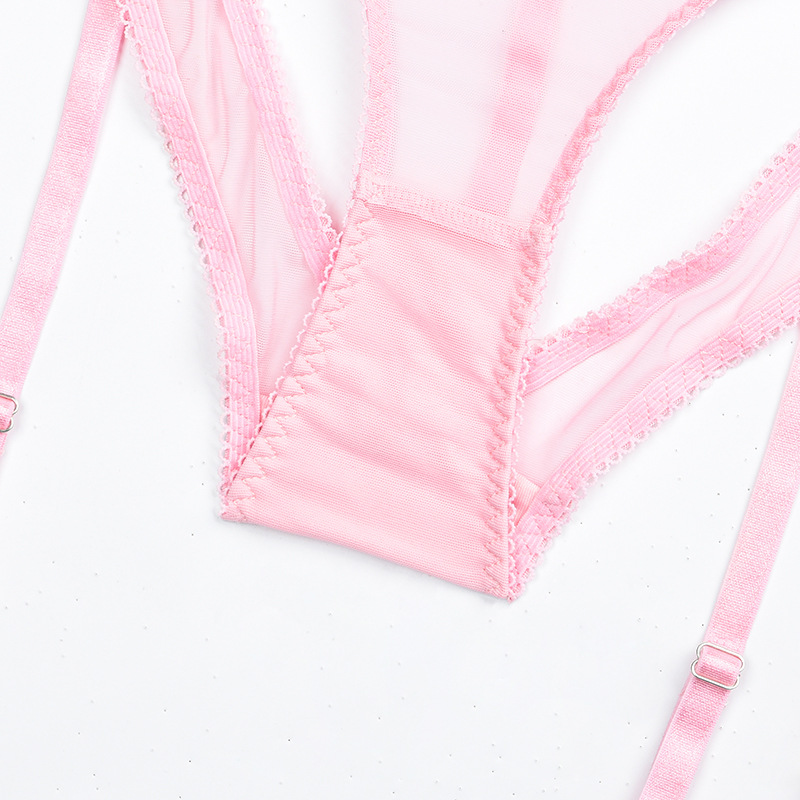 Tassel Extravaganza: Pink Underbust Lingerie Quartet for Allure