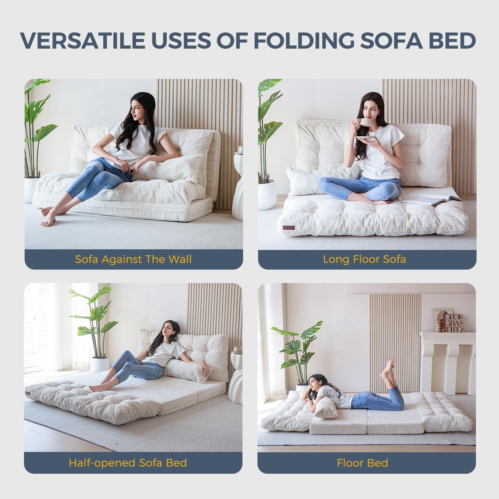 Amazon sofá cama plegable uno-quatro - uso espeso esponja colchón de suelo de velcro sofá cama de sala de estar