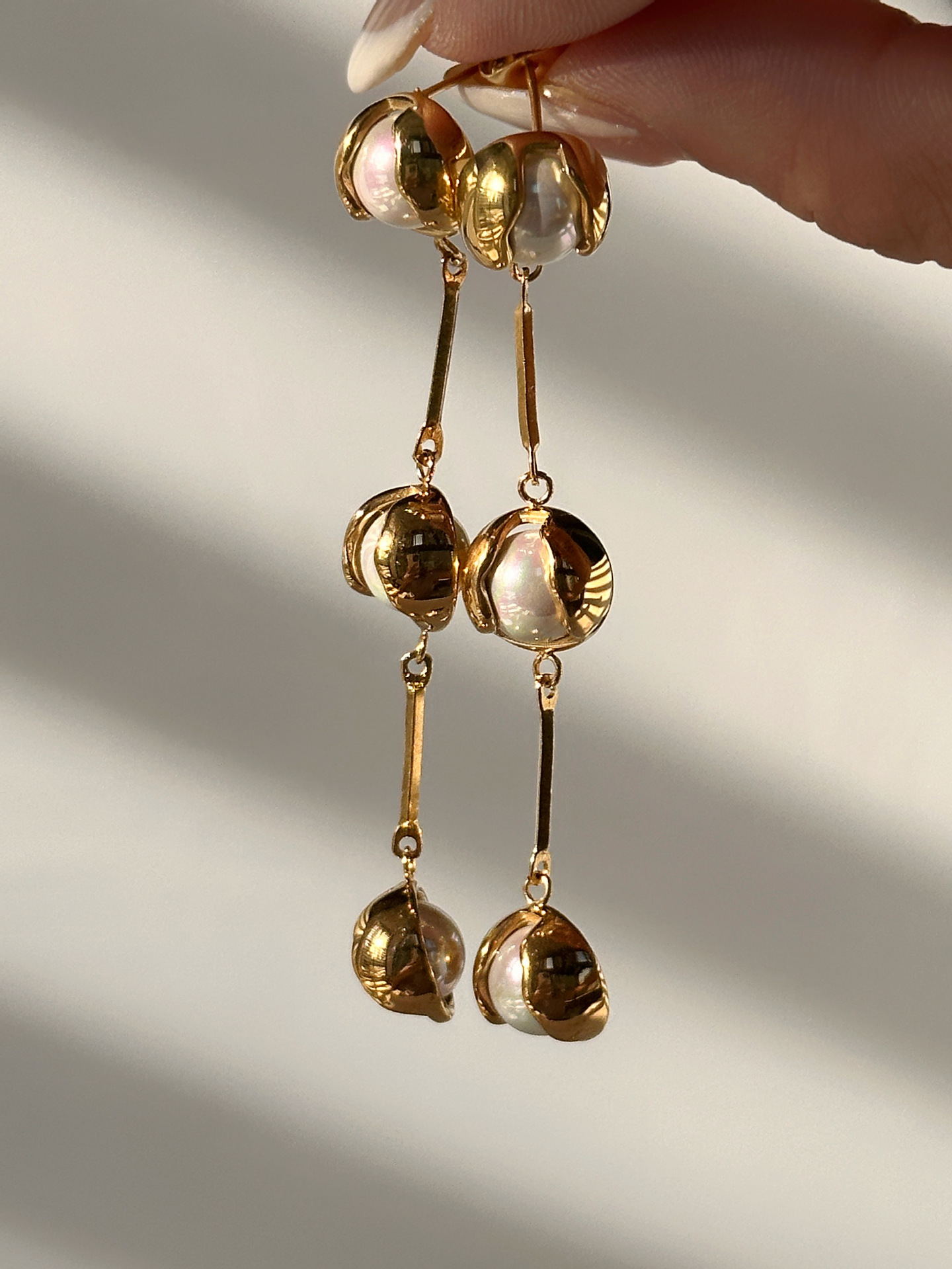 Drop Earrings Classification 1 Pair Quantity Daily Occasion 1 Pair Modern Style Round Plating Titanium Steel 18k Gold Plated Drop Earrings