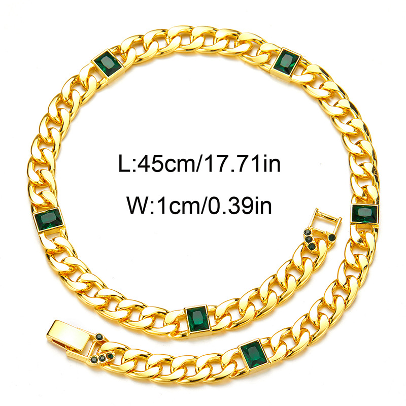 Retro Geometric Alloy Inlay Rhinestones Unisex Necklace 1 Piece