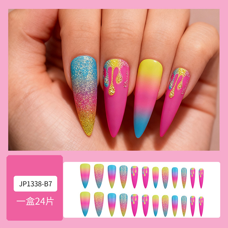 Promoción de tiempo limitado transfronteriza parches de uñas simples chicas calientes parches de uñas falsas al por mayor comercio exterior desgaste parches de uñas image 13