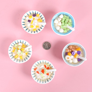 Creative gourmet refrigerator magnets simulation dessert ice powder sugar water large food play three-dimensional resin refrigerator magnets live decoration