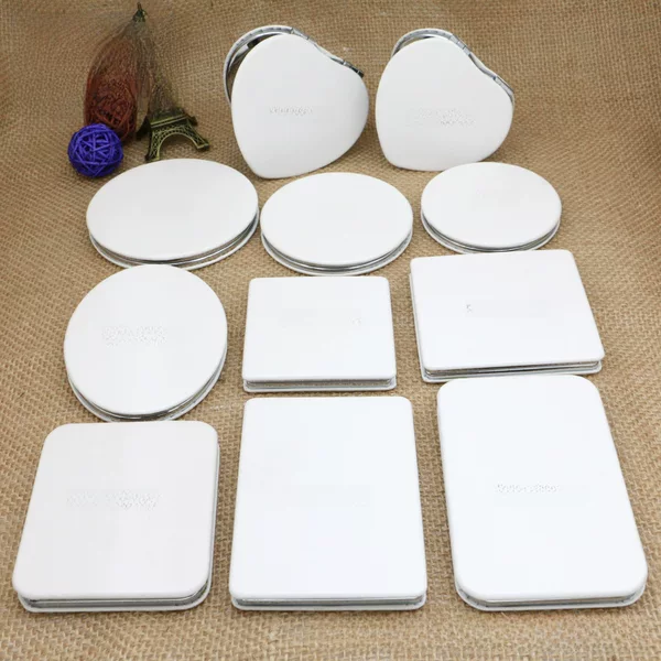 Leather double-sided makeup mirror with creative DIY folding portable makeup hand-held student small mirror