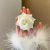 6004 Rose Hairpins - White