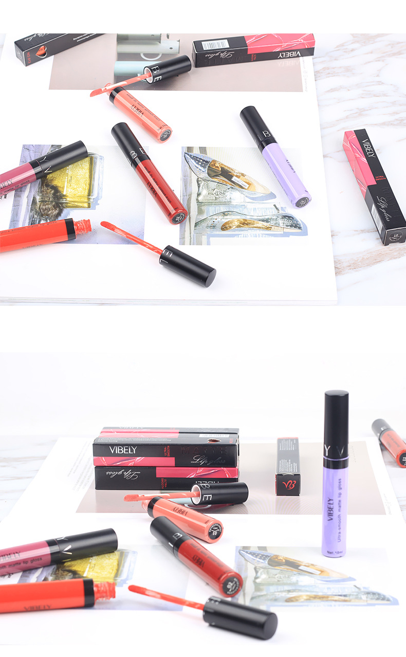 VIBELY Cross-border Makeup Amazon matte non-stick cup lip gloss Non-fading long-lasting liquid Lipstick Export version undefined