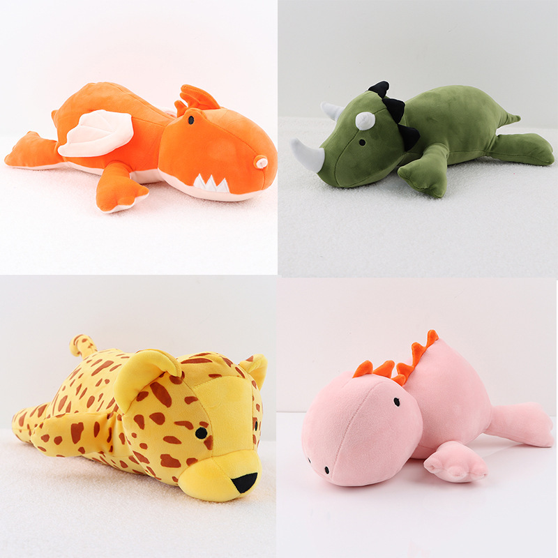 Cross-Border New Product Dinosaur Weighted Green Triceratops Pink Dinosaur Doll Plush Toy in Stock Cross-Border New Product Dinosaur Weighted Green Triceratops Pink Dinosaur Doll Plush Toy in Stock