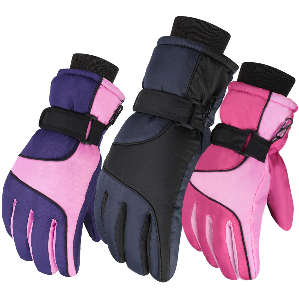 Adultos hombres y mujeres de invierno de tres capas engrosadas de lana forrada caliente impermeable antideslizante ciclismo esquí a prueba de frío resistente al desgaste guantes de viento invierno