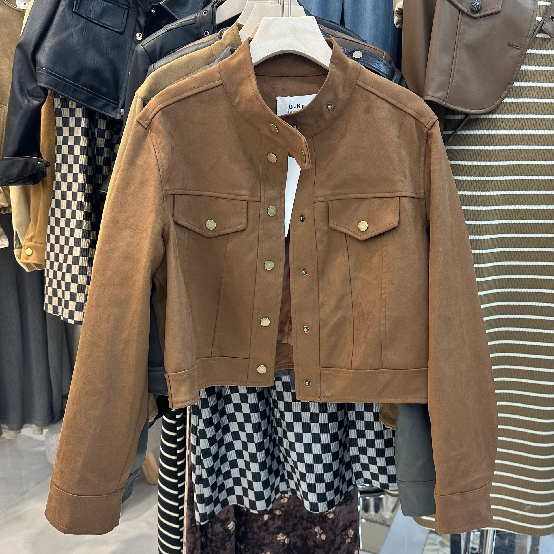 Authentic Deerskin Velvet Motorcycle Jacket Short Jacket 2025 Autum New Retro High-End Niche Jacket Top for Women