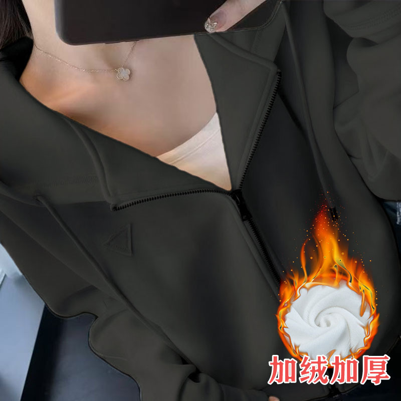 MANCAIDI拉链开衫高品质五明治空气层面料棉外套连帽卫衣女秋新款|undefined