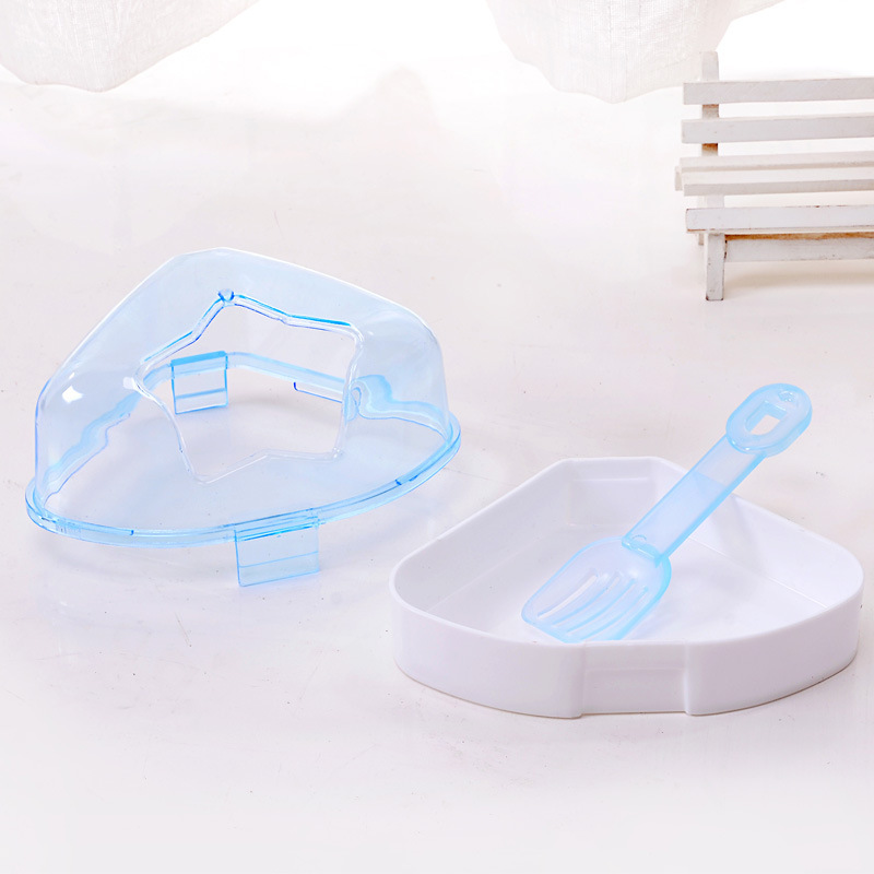 Baño de hámster estrella de pentagrama baño transparente baño de arena de plástico con pala de arena oso de alambre de oro lavabo de baño limpio