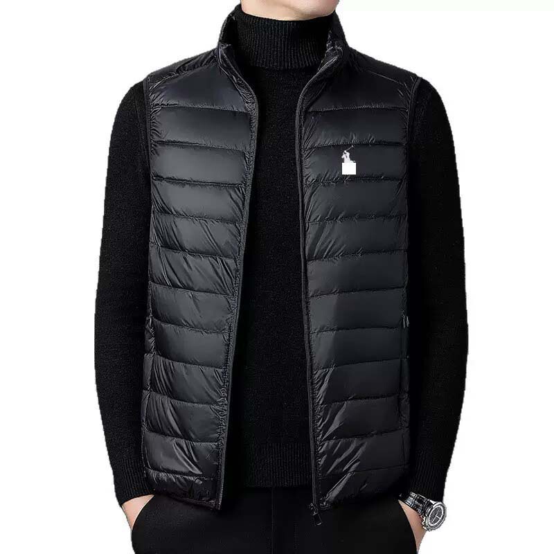 Men's Cross-Border Autumn and Winter New Cotton Vest Men's Casual Loose Fashion Aliexpress Men's Vest Sleeveless Stand Collar