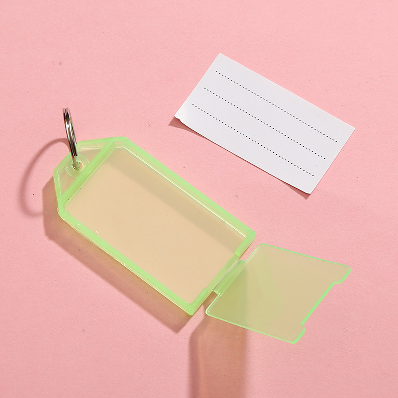 Ppプラスチック透明カバーキー札分類ラベル手書き記号キーボタン荷物札ホテル部屋札