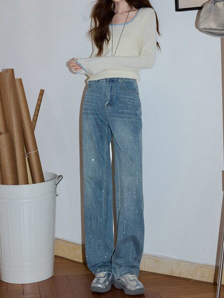 Denim autumn trousers