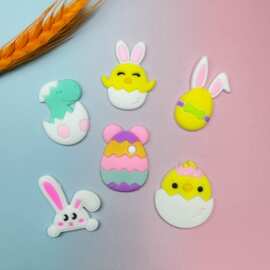 亚马逊复活节系列 兔子 破壳鸡仔 diy软胶材料手机壳发夹头饰贴片