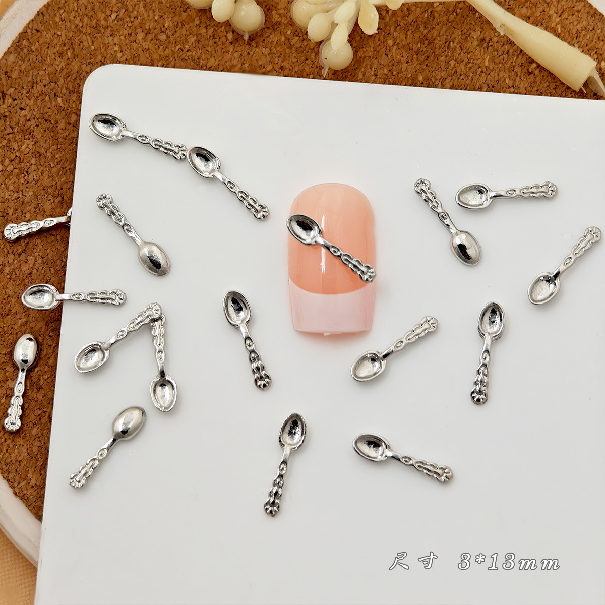 미니 작은 원형 스푼 화이트 K