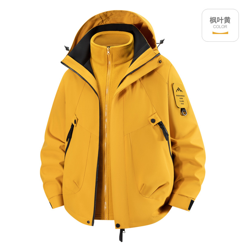 Tmall の同じスタイルのアウトドアカップルジャケット、女性用、スリーインワン防風防水ハイキングジャケット、男性用トレンディ|undefined