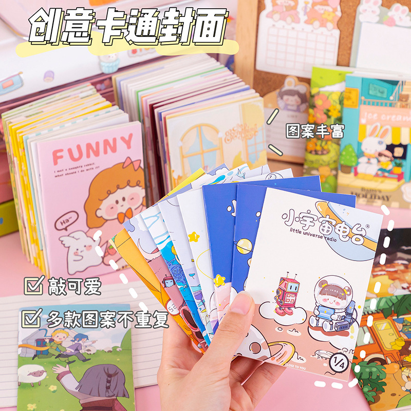 만화 노트북 귀여운 메모장 32 페이지 승마 주문 미니 휴대용 포켓 북 학생 문구 작은 선물