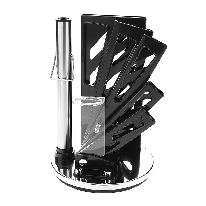 Spot patrón de diamante mango asiento giratorio juego de nueve piezas cuchillo de cocina juego completo juego de cuchillos de cocina para el hogar de acero inoxidable