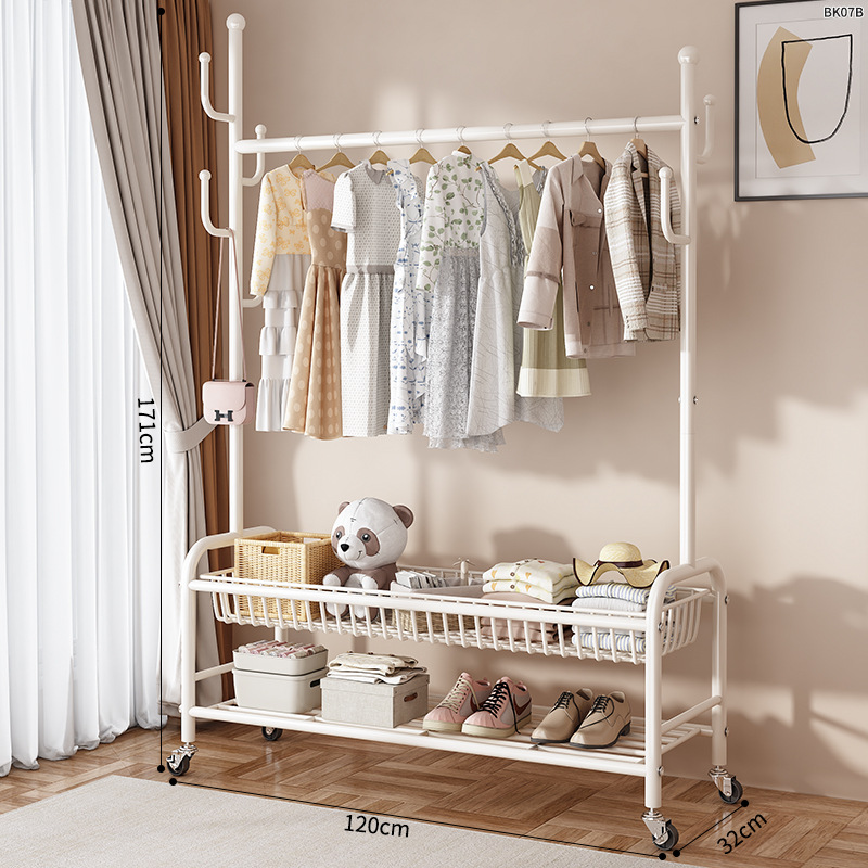 Percha de secado piso dormitorio balcón doméstico colgar ropa percha de sombrero plegable simple interior móvil barra de secado de ropa