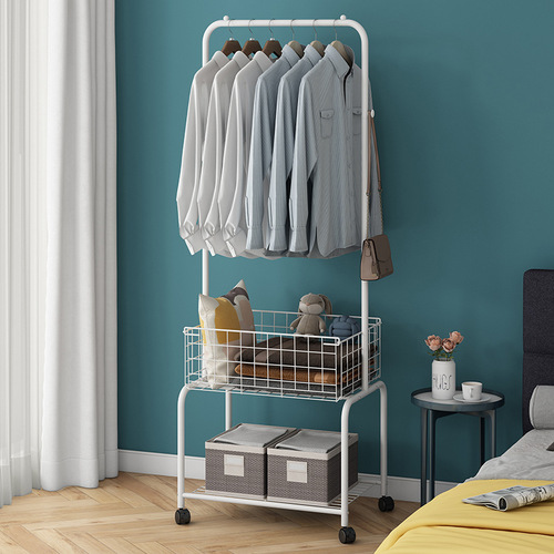 Nordic style light luxury clothes hanger home bedroom floor-standing coat rack multi-functional removable storage storage drying rack