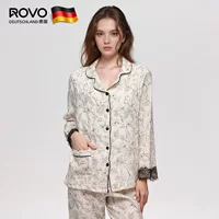 ROVO высококачественный костюм для родов 100% хлопчатобумажный весенний и осенний послеродовой плюс размер пижамы летом по беременности и родам