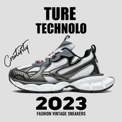 輕奢時尚巴黎走秀款網紅復古老爹鞋男透氣XXXL九代情侶運動休閒鞋