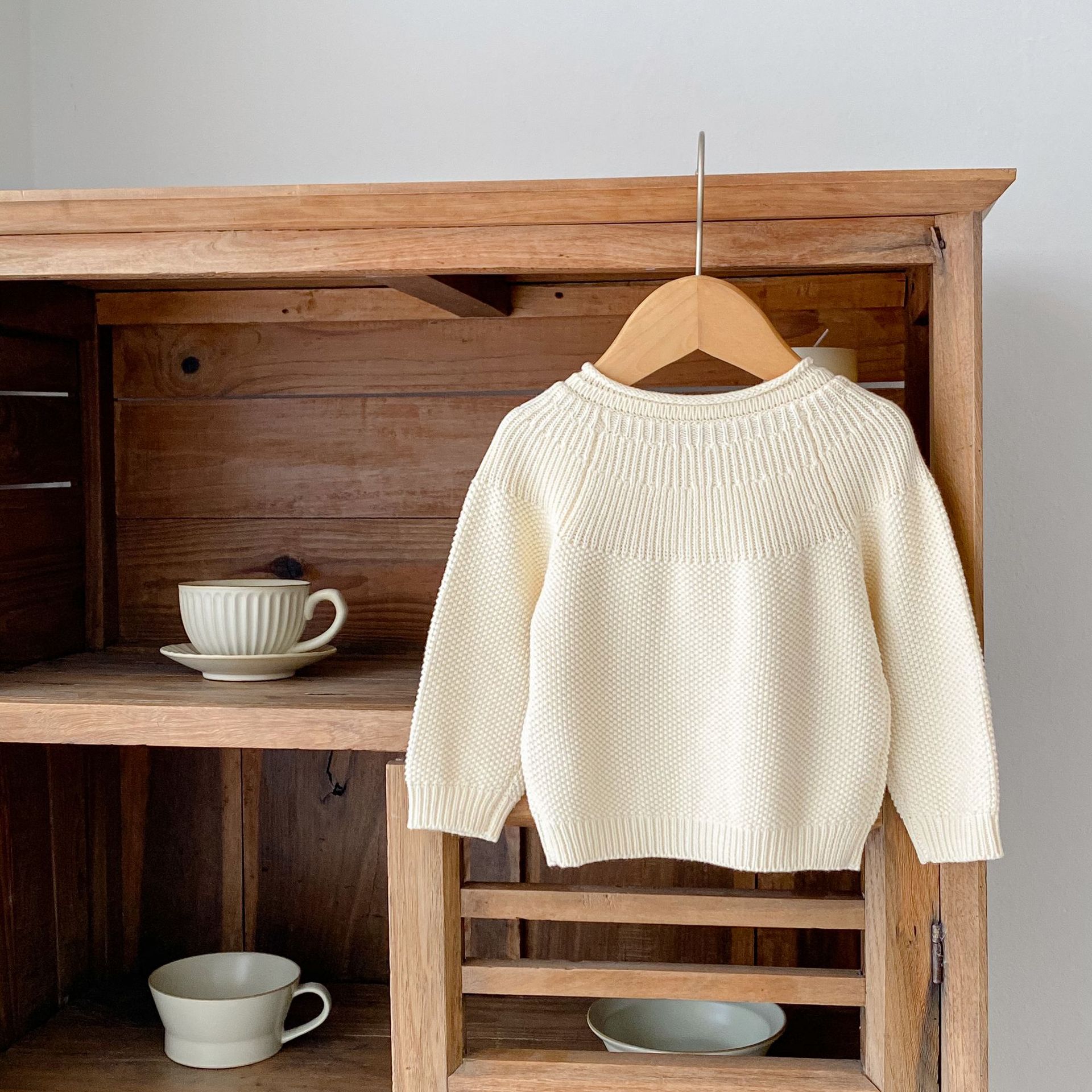 Alsidig efterårsbaby bomuldsgarn til piger 0-3 år, enkel broderet langærmet strikket cardiganjakke_voghion.com