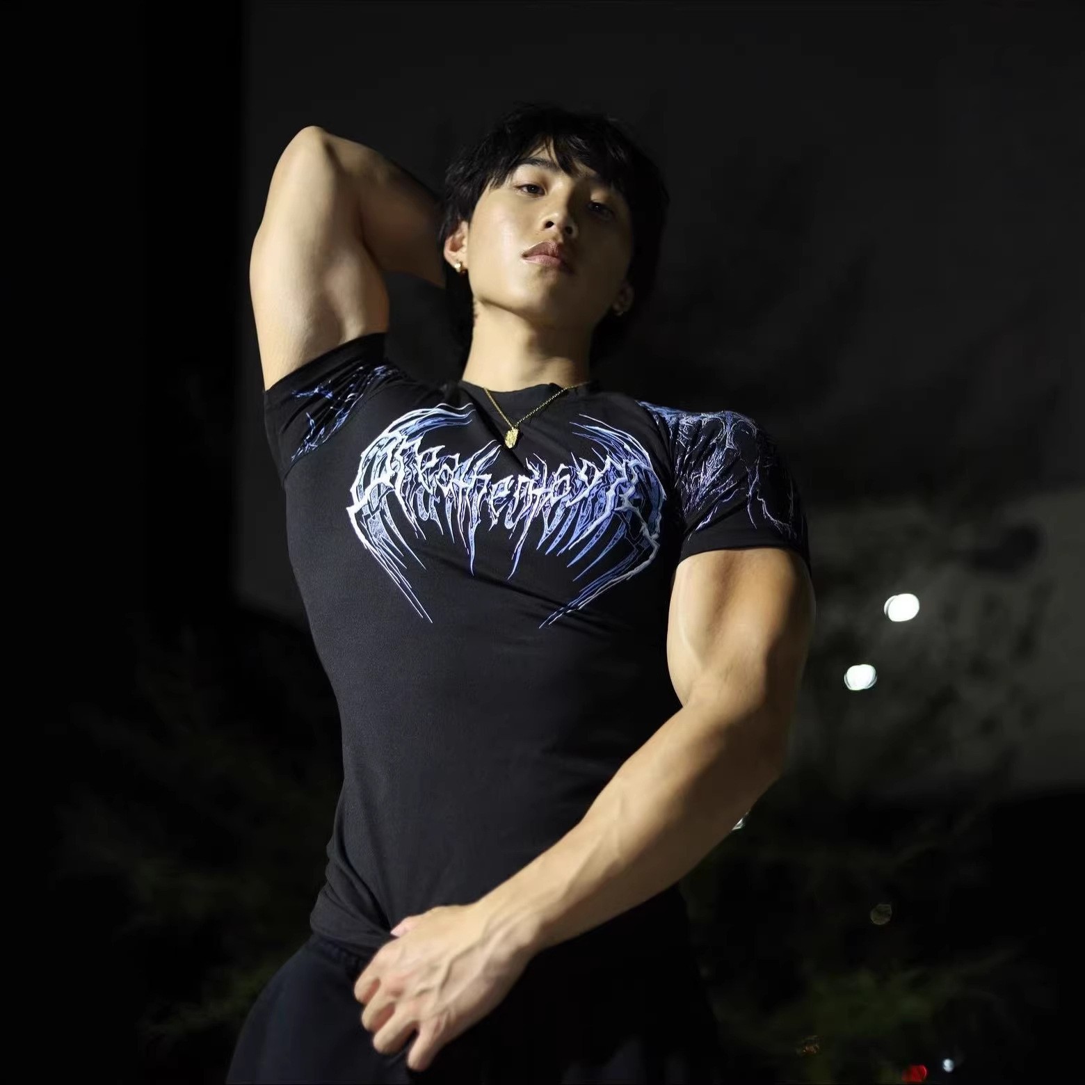 Short-sleeved Breathedivinity Cross-border American-style High-elastic Trendy Tight-fitting Shirt, Milk Silk Sports 008_viptrois.com