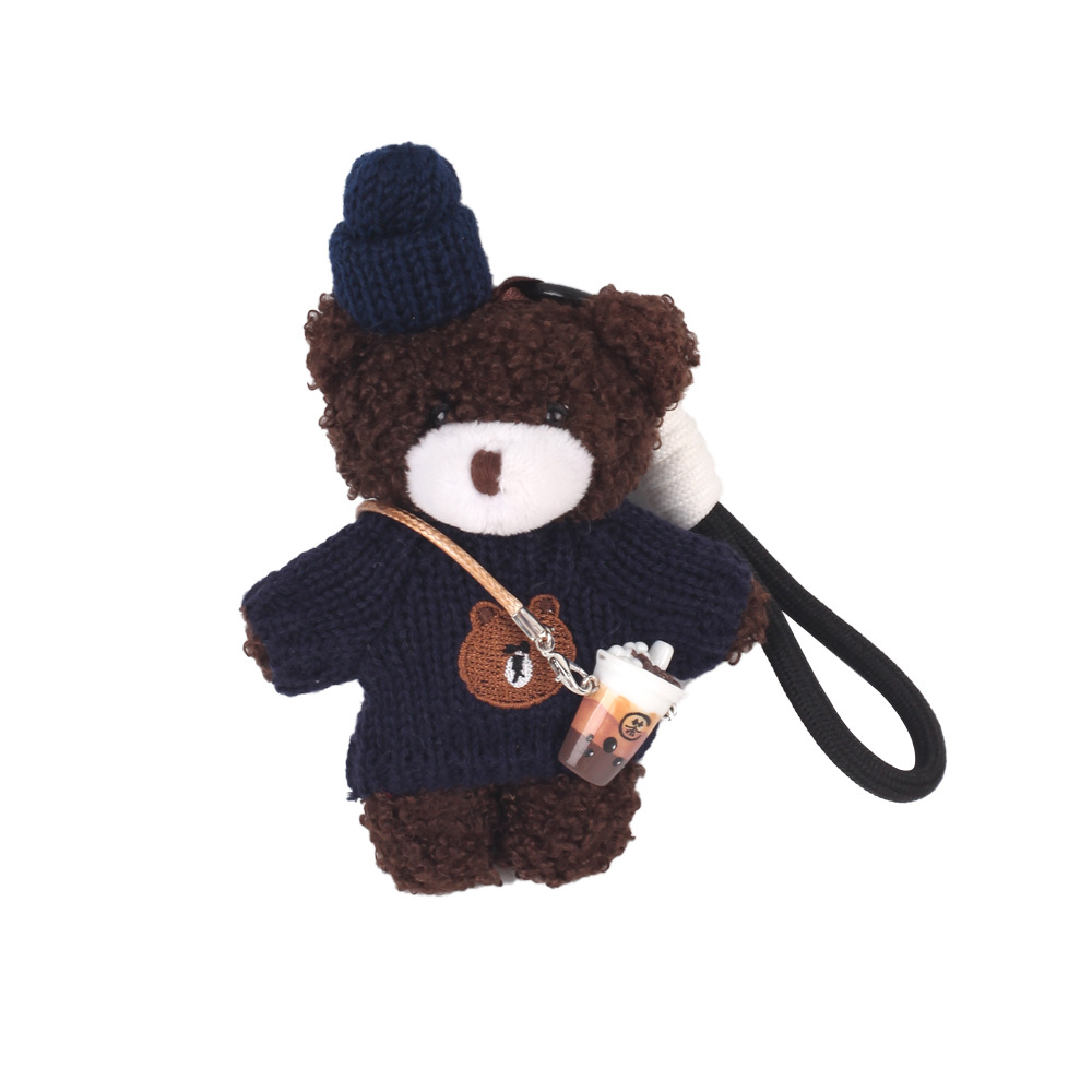 Creativo suave lindos colgante de oso una familia de tres muñecas de peluche bolsos muñecas colgantes llaveros