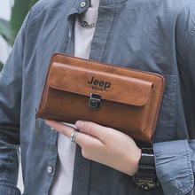 新款男士手抓包皮质手感钱包男手拿包多功能大容量男包带锁手包男