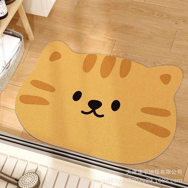 Non-Slip Mat for Bathroom, Kitchen, and Entryway, Cute and Fun Cartoon Floor Mat, Stain-Resistant, Wear-Resistant, Easy to Maintain, Niche Design