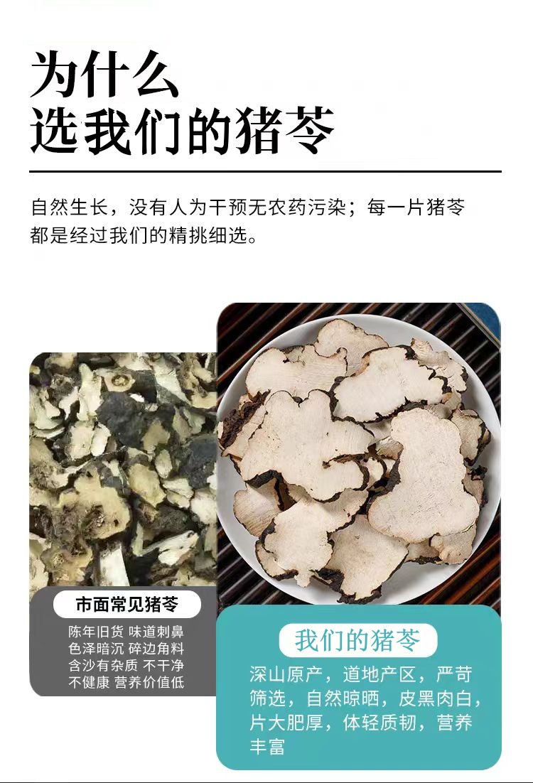 Zhu Ling Slices (Polyporus umbellatus) — Dried TCM Herb for Soup & Decoction, 500g quality and texture