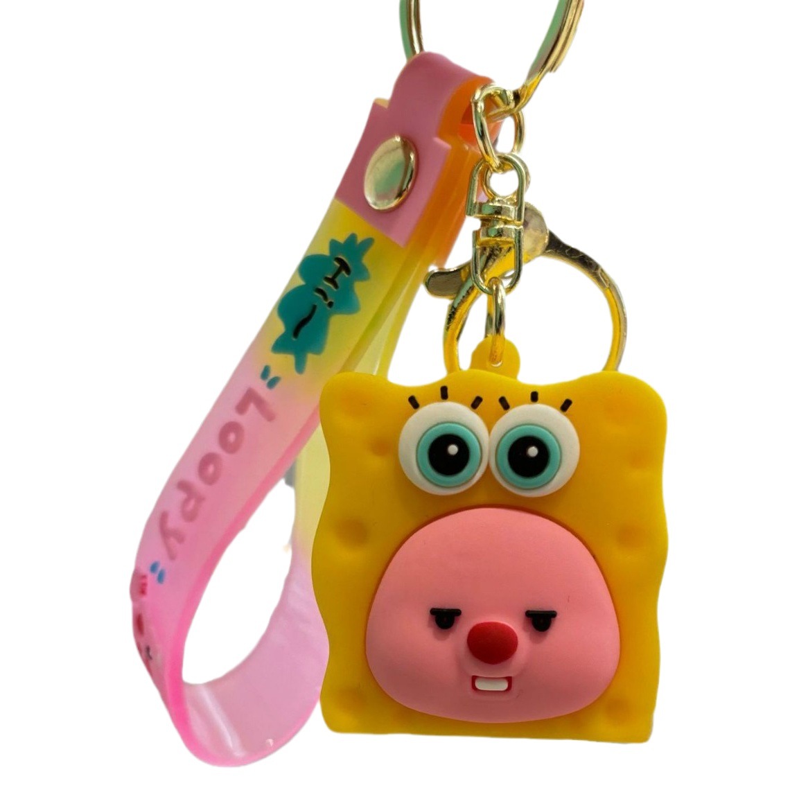 Nuevo pequeño castor llavero colgante polvo castor bolso de coche llavero de muñeca agarrar máquina llavero pequeño regalo